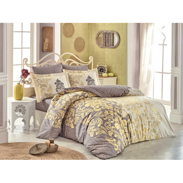 Луксозен комплект спално бельо от поплин – MIRELLA CAPPUCCINO